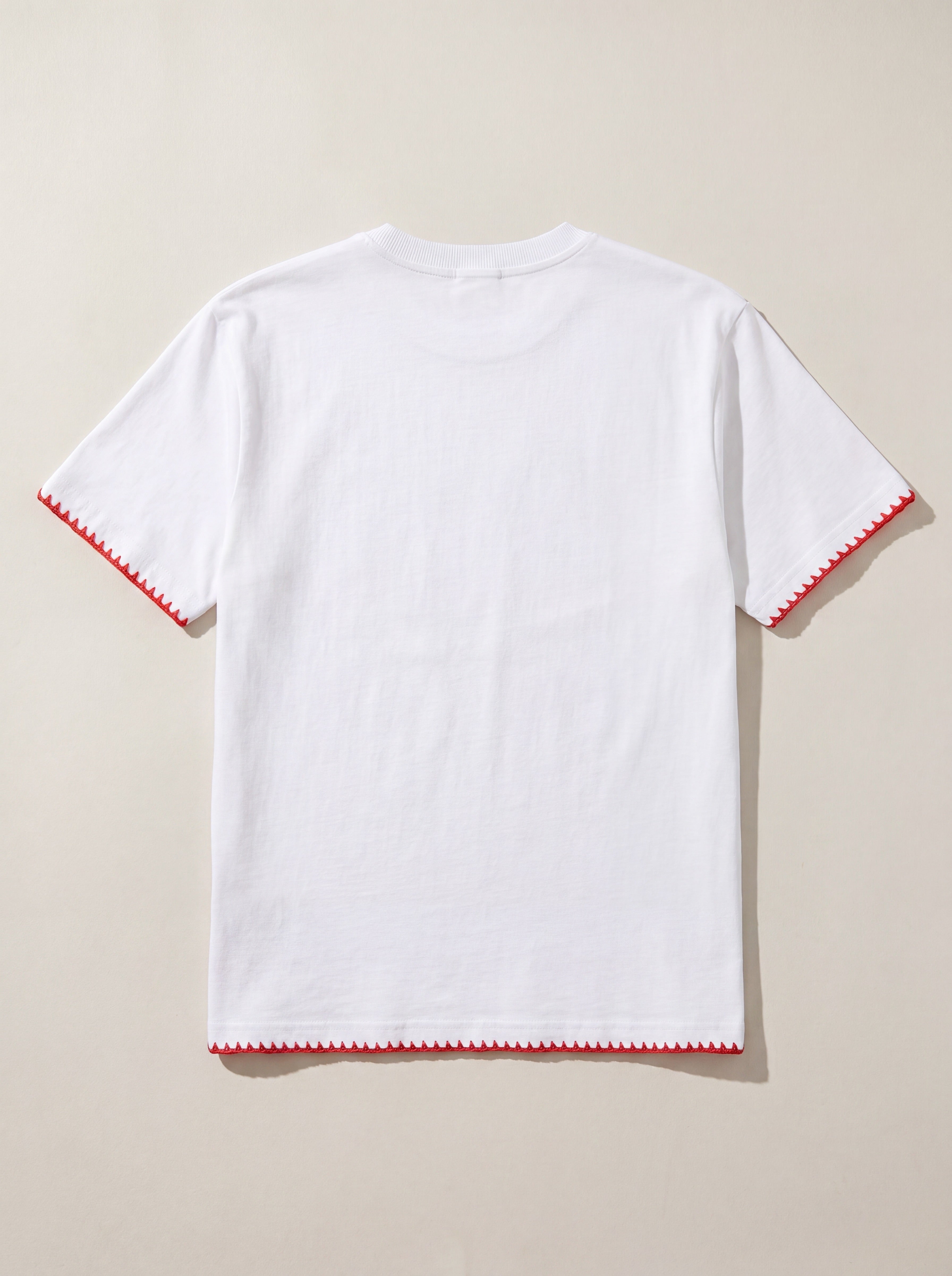 Handmade organic cotton t-shirt with crochet accents by Ana Chic