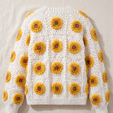 Handmade organic cotton cardigan (White) by Ana Chic