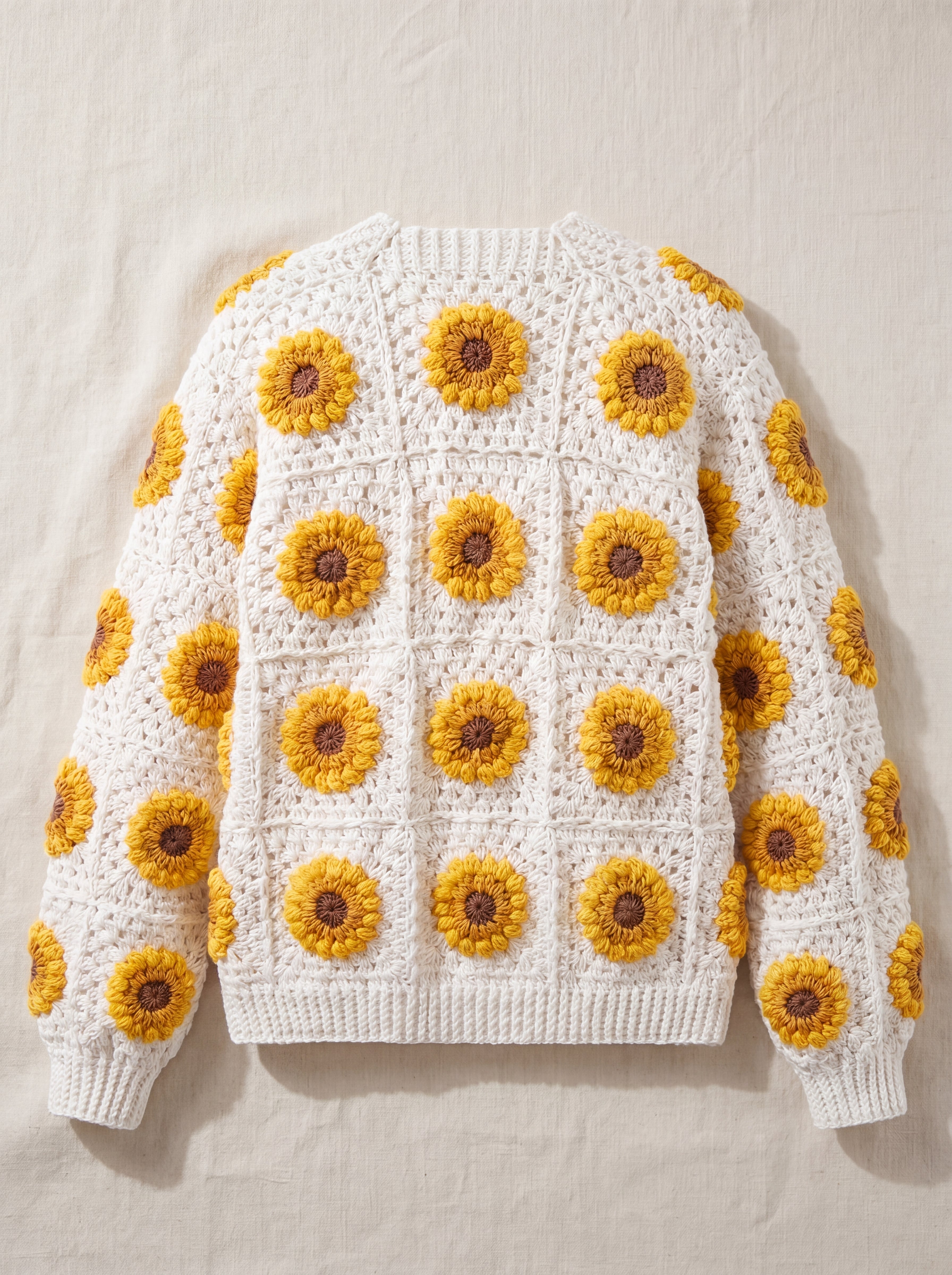 Handmade organic cotton cardigan (White) by Ana Chic