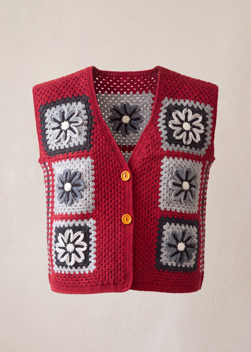 Handmade organic cotton crochet vest by Ana Chic