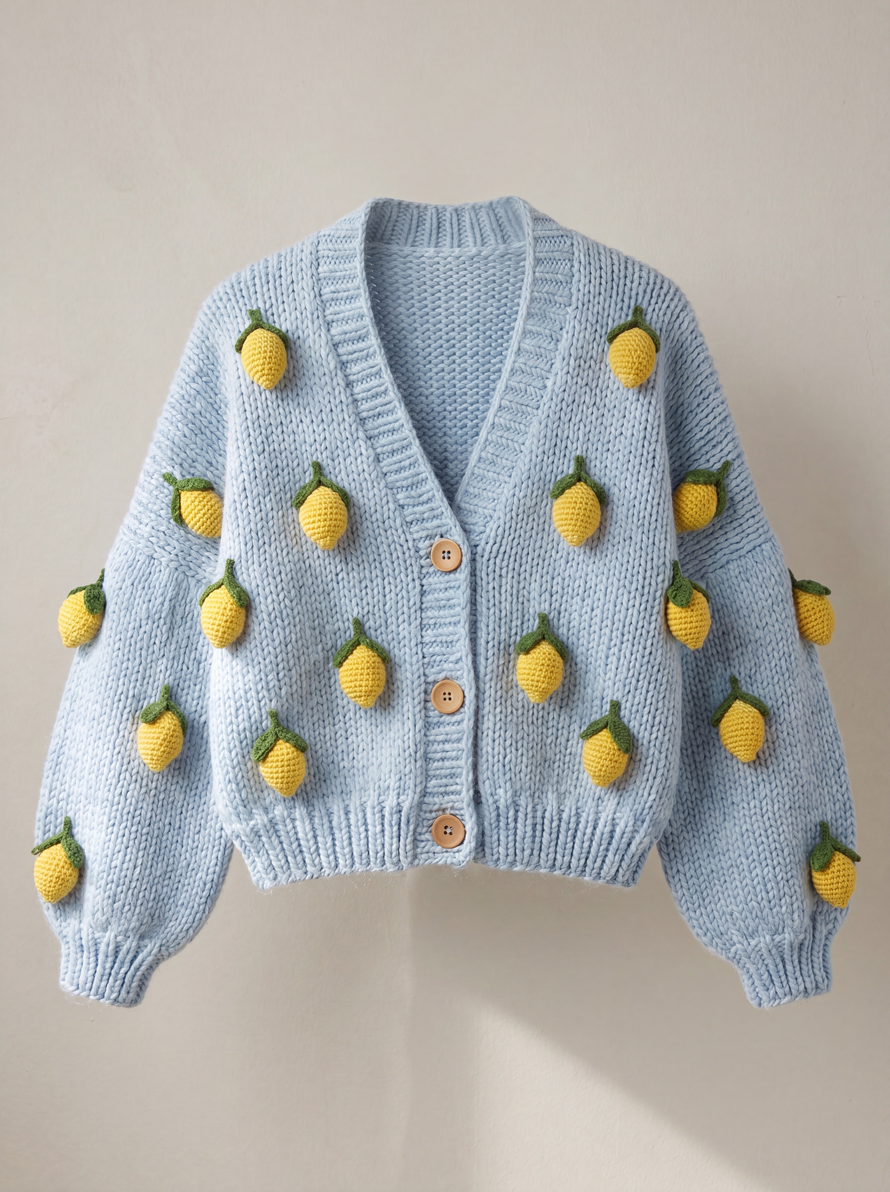 Handmade organic cotton crochet cardigan by Ana Chic