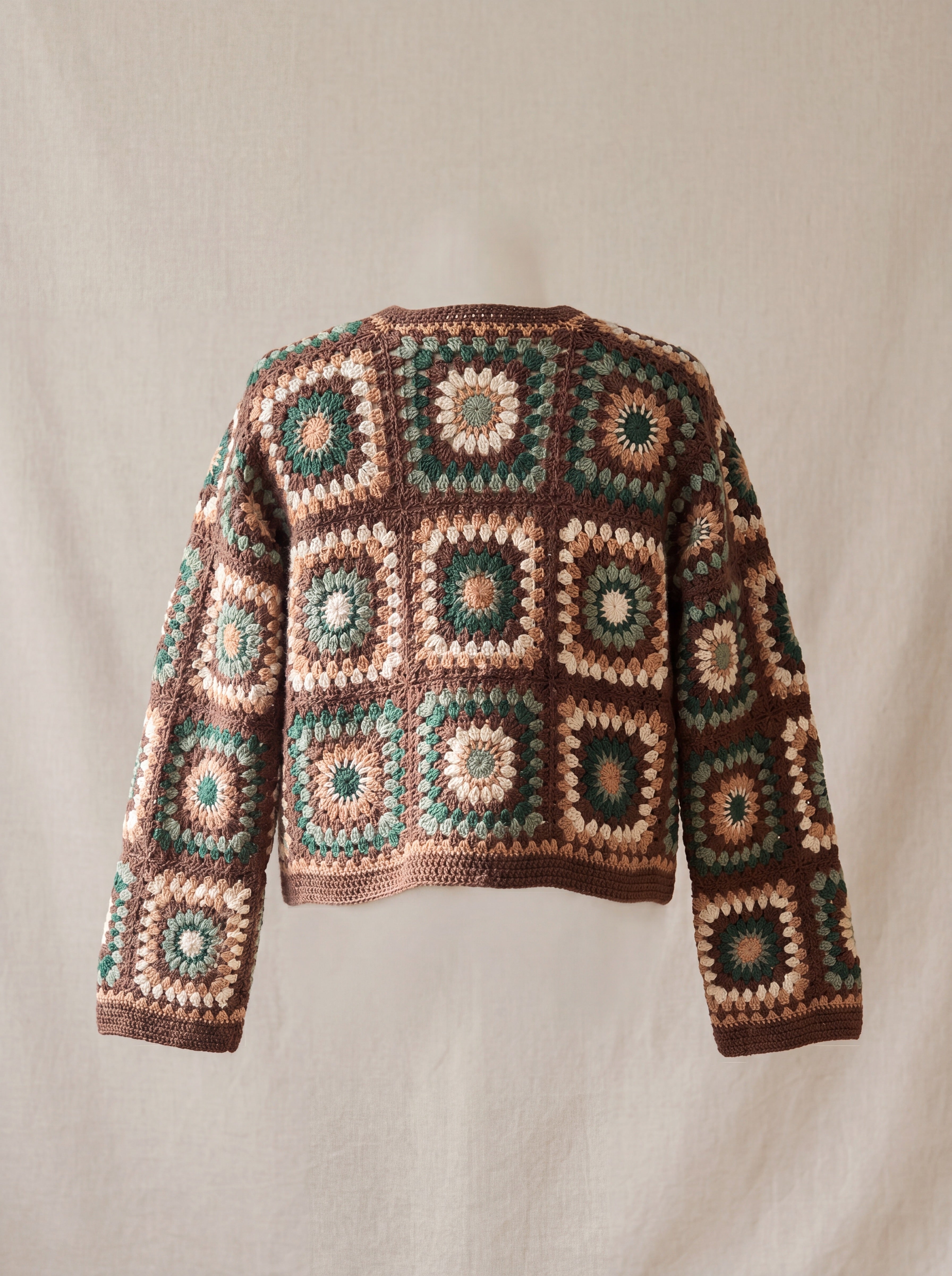Handmade organic cotton crochet cardigan by Ana Chic