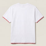 Handmade organic cotton t-shirt with crochet accents by Ana Chic