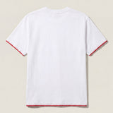 Handmade organic cotton t-shirt with crochet accents by Ana Chic