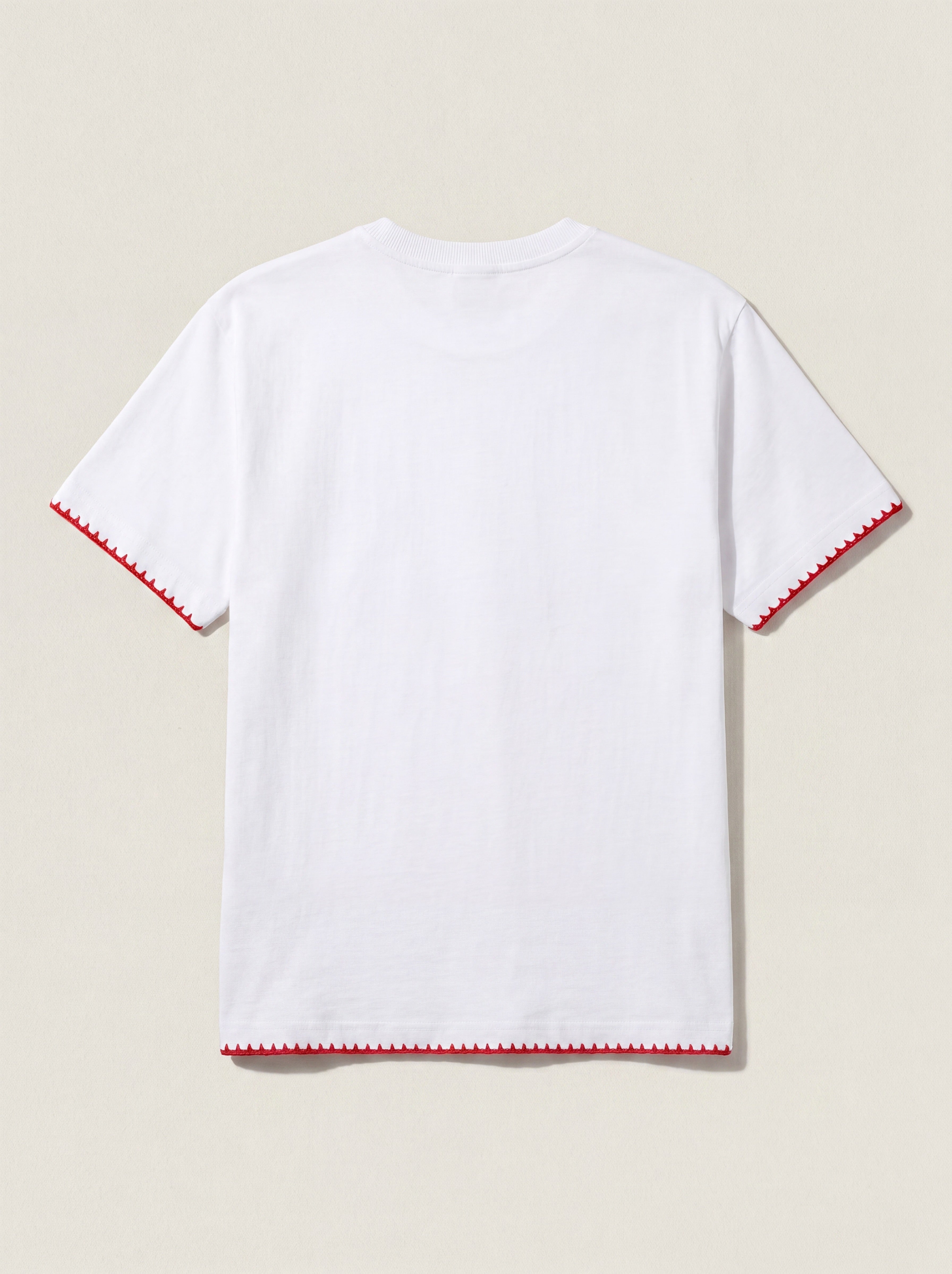 Handmade organic cotton t-shirt with crochet accents by Ana Chic
