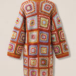 Handmade organic cotton long crochet cardigan by Ana Chic