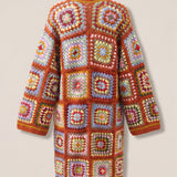 Handmade organic cotton long crochet cardigan by Ana Chic