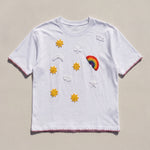 Handmade organic cotton t-shirt with crochet accents by Ana Chic