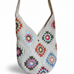 Handmade crossbag — handmade organic cotton crochet bag by Ana Chic, styled view