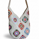 Handmade crossbag — handmade organic cotton crochet bag by Ana Chic, styled view