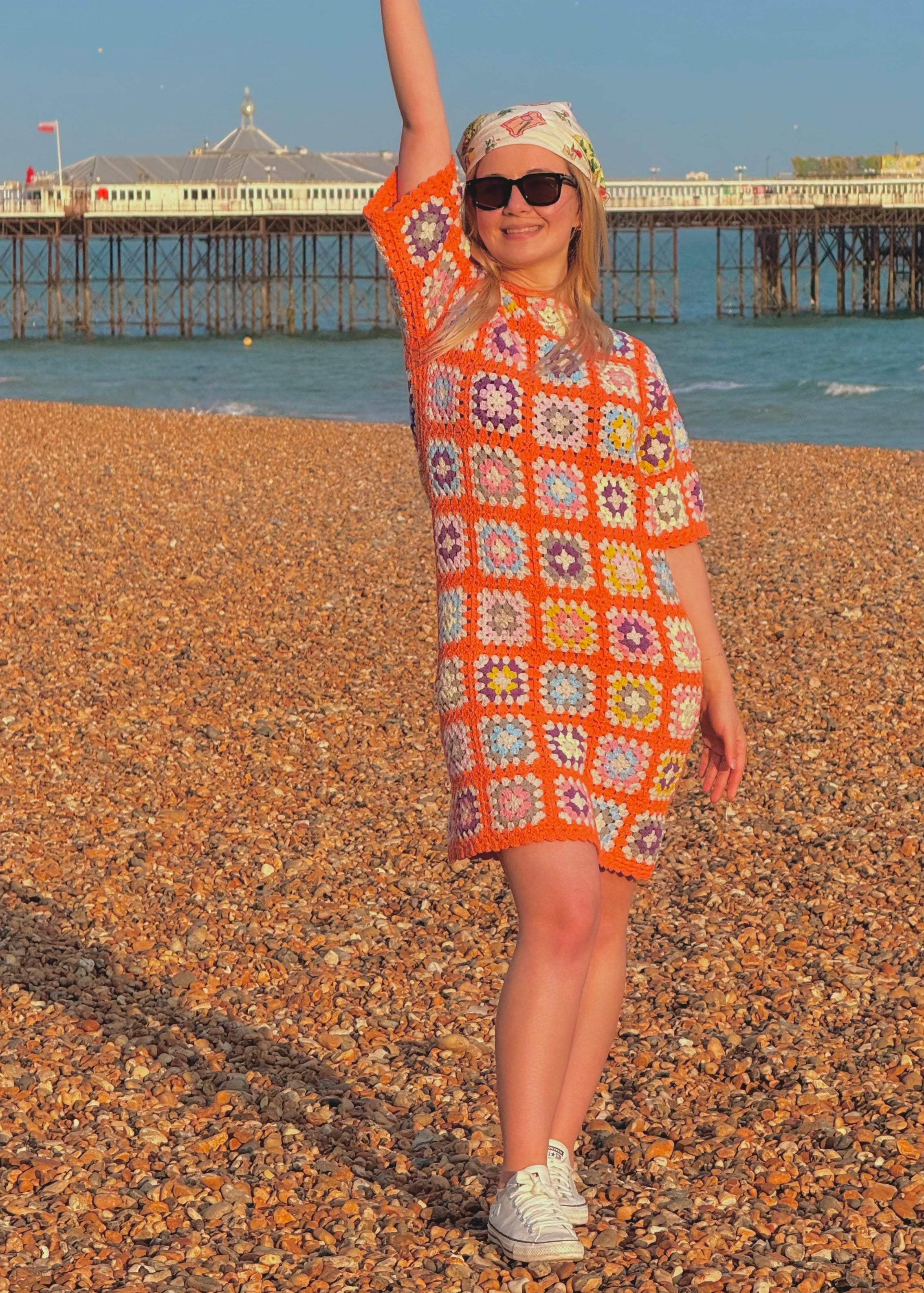 Handmade organic cotton crochet dress by Ana Chic