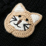 Cat  – Chunky Wool Hand-Knitted Cardigan — handmade chunky wool hand-knit cardigan by Ana Chic, detail 2