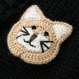 Cat  – Chunky Wool Hand-Knitted Cardigan — handmade chunky wool hand-knit cardigan by Ana Chic, detail 2