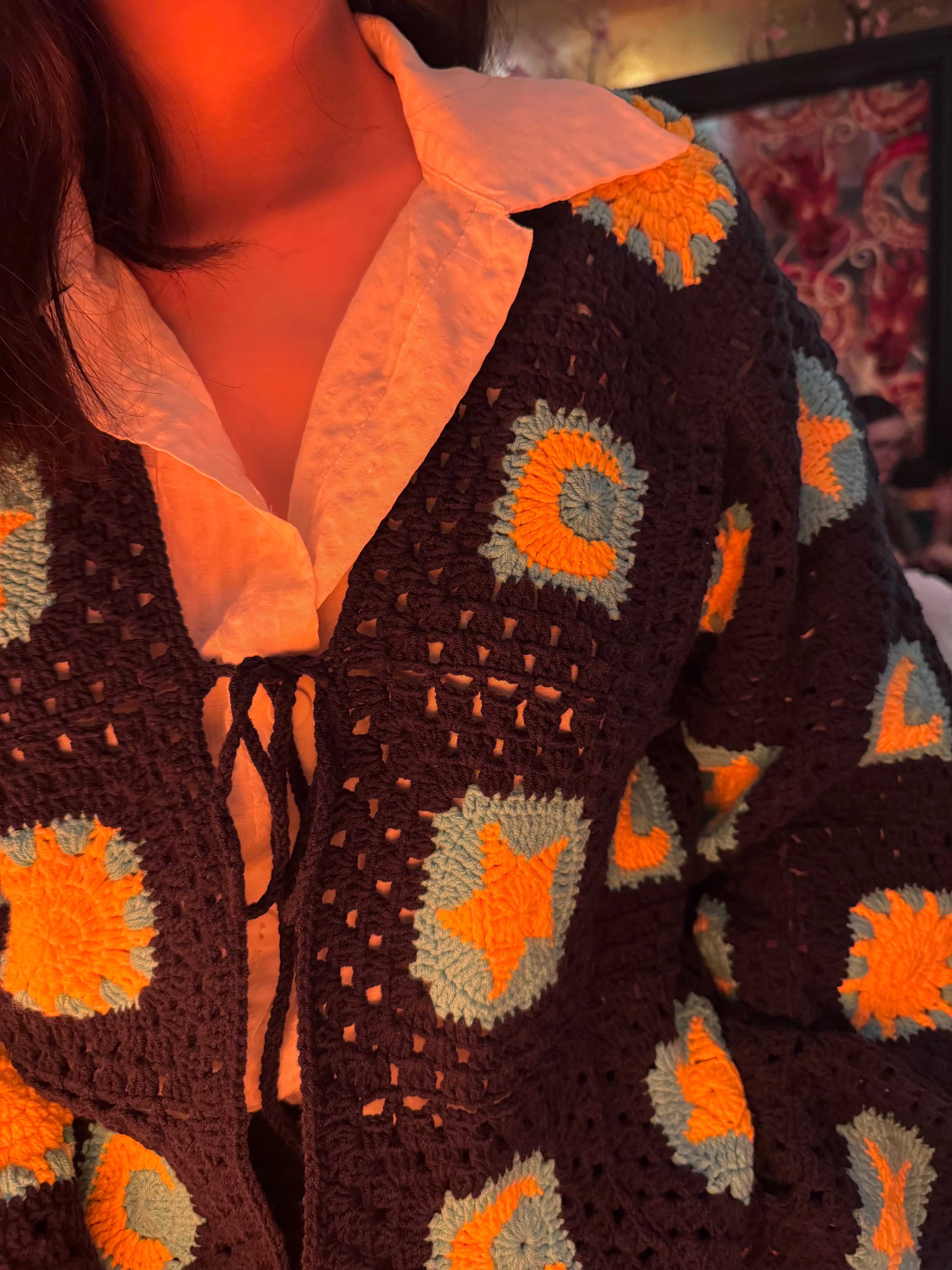 Handmade organic cotton crochet starry night by Ana Chic