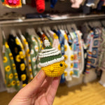 Handmade organic cotton crochet duck keychain by Ana Chic