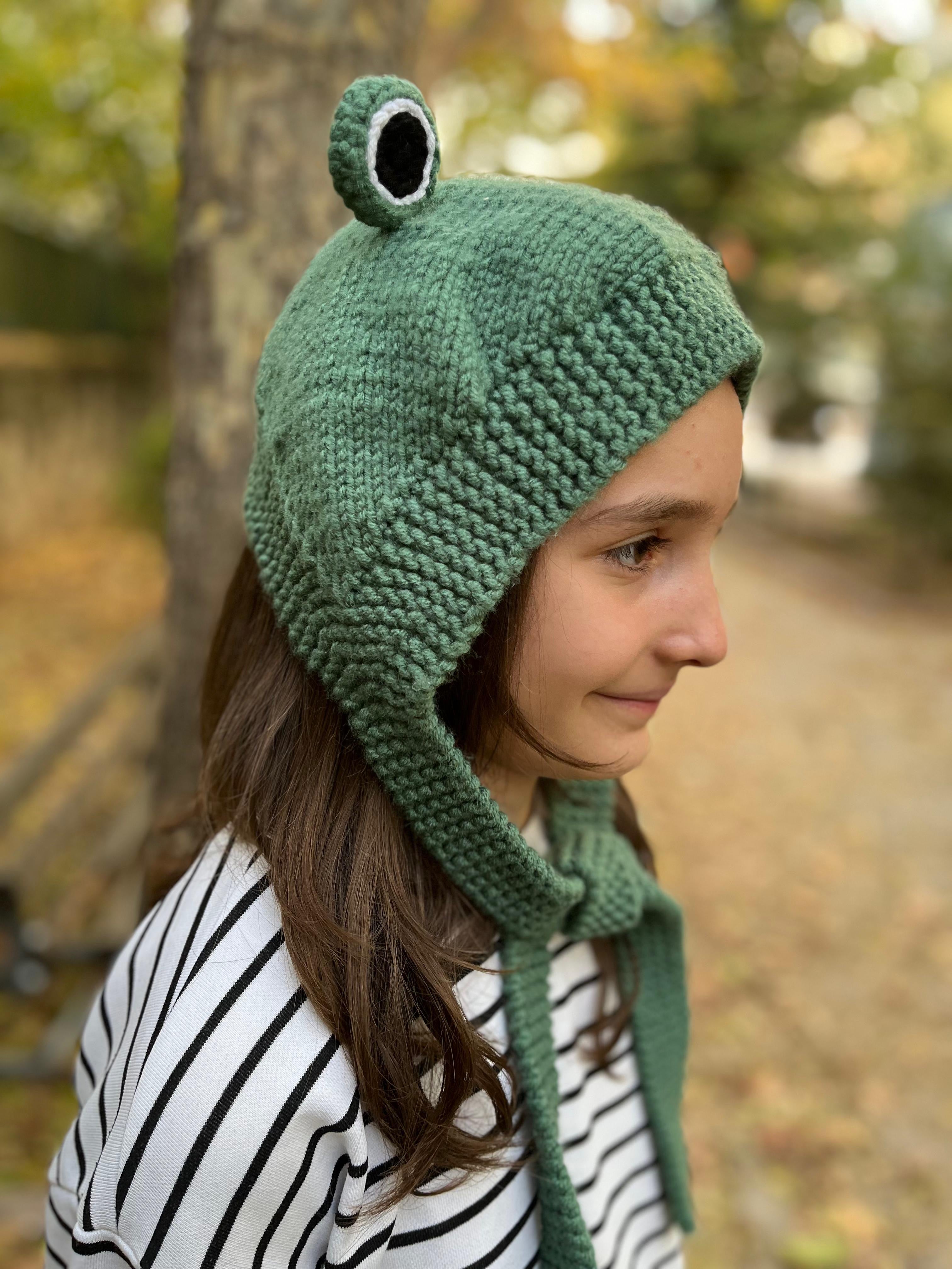 Handmade Beanie by Ana Chic - Froggy Beanie with Ties