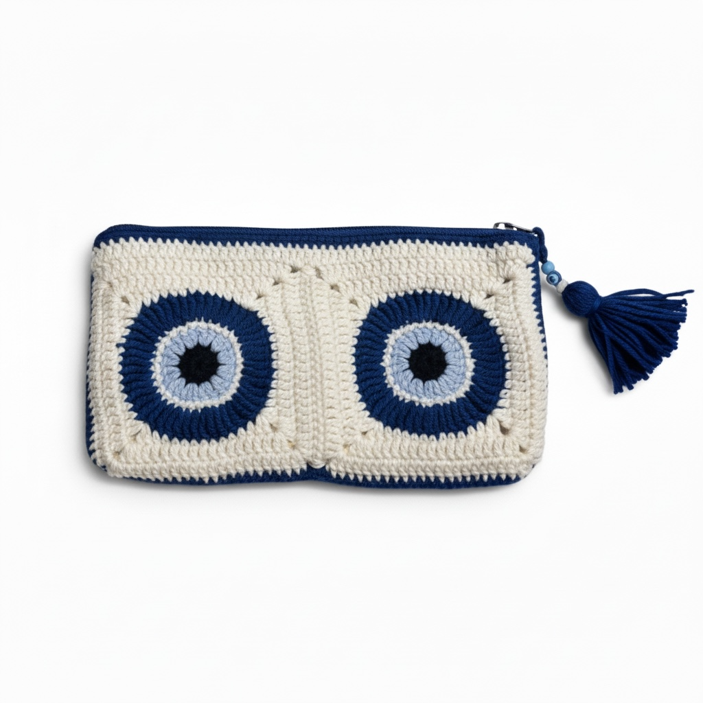 Pencil case — handmade organic cotton crochet accessories by Ana Chic
