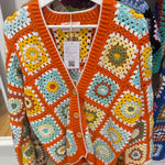 Handmade  by Ana Chic - Orange cardigan