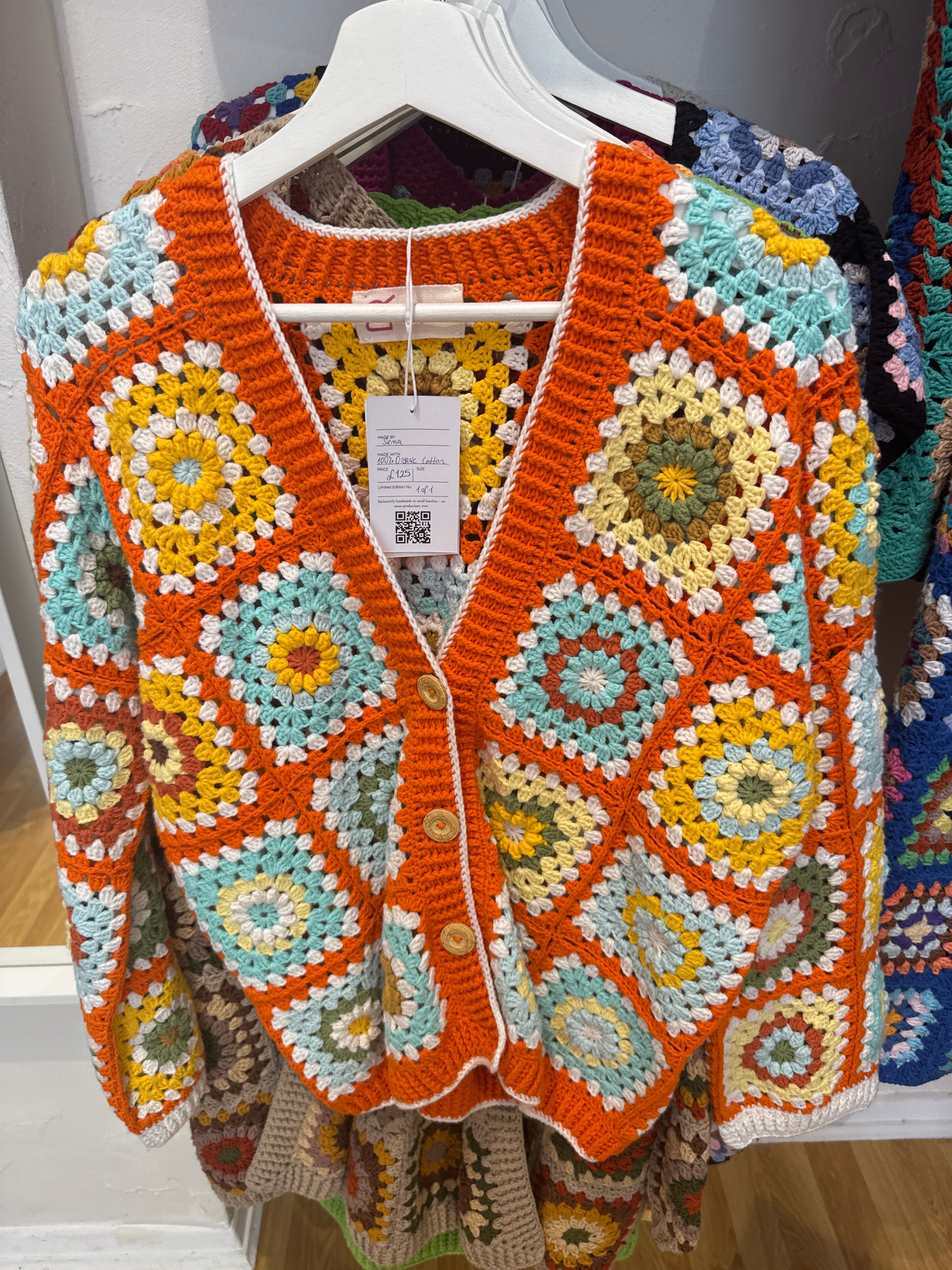 Handmade  by Ana Chic - Orange cardigan