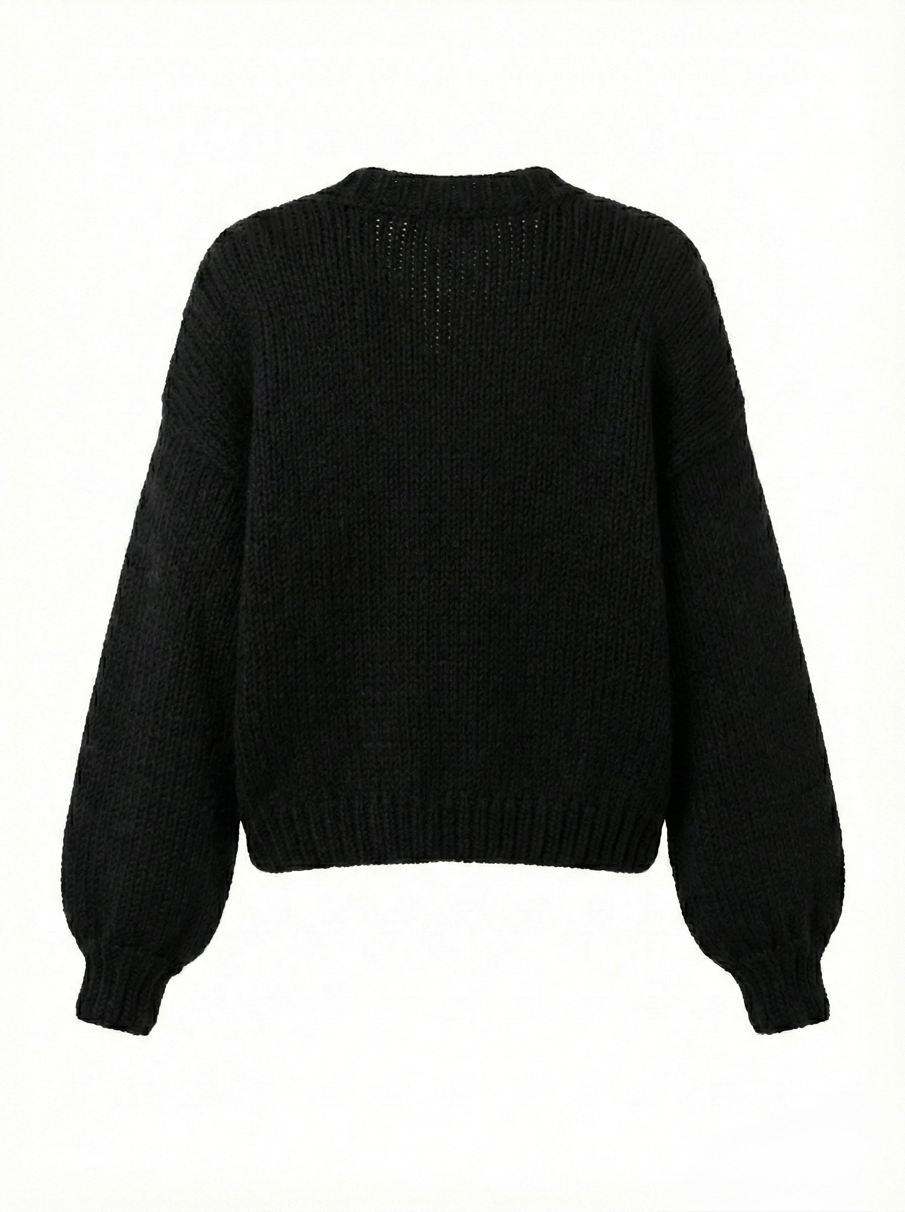 Cat  – Chunky Wool Hand-Knitted Cardigan — handmade chunky wool hand-knit cardigan by Ana Chic, styled view