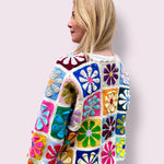 Handmade organic cotton crochet sunny petal cardigan by Ana Chic