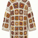 Boho long cardi — handmade organic cotton crochet cardigan by Ana Chic, styled view