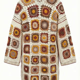 Boho long cardi — handmade organic cotton crochet cardigan by Ana Chic, styled view
