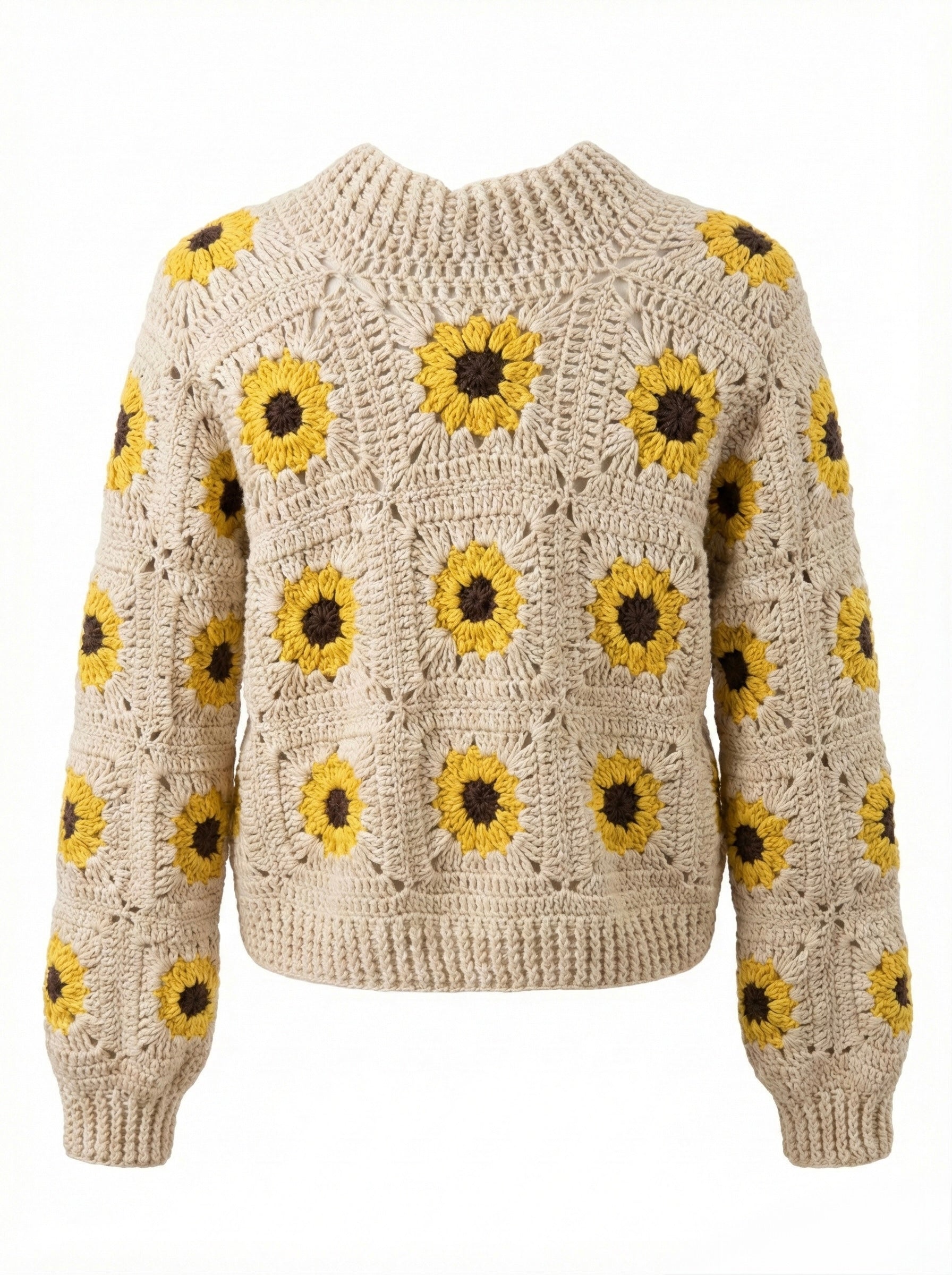 Daisy – Cotton Crochet Cardigan — handmade organic cotton crochet cardigan by Ana Chic, detail 5
