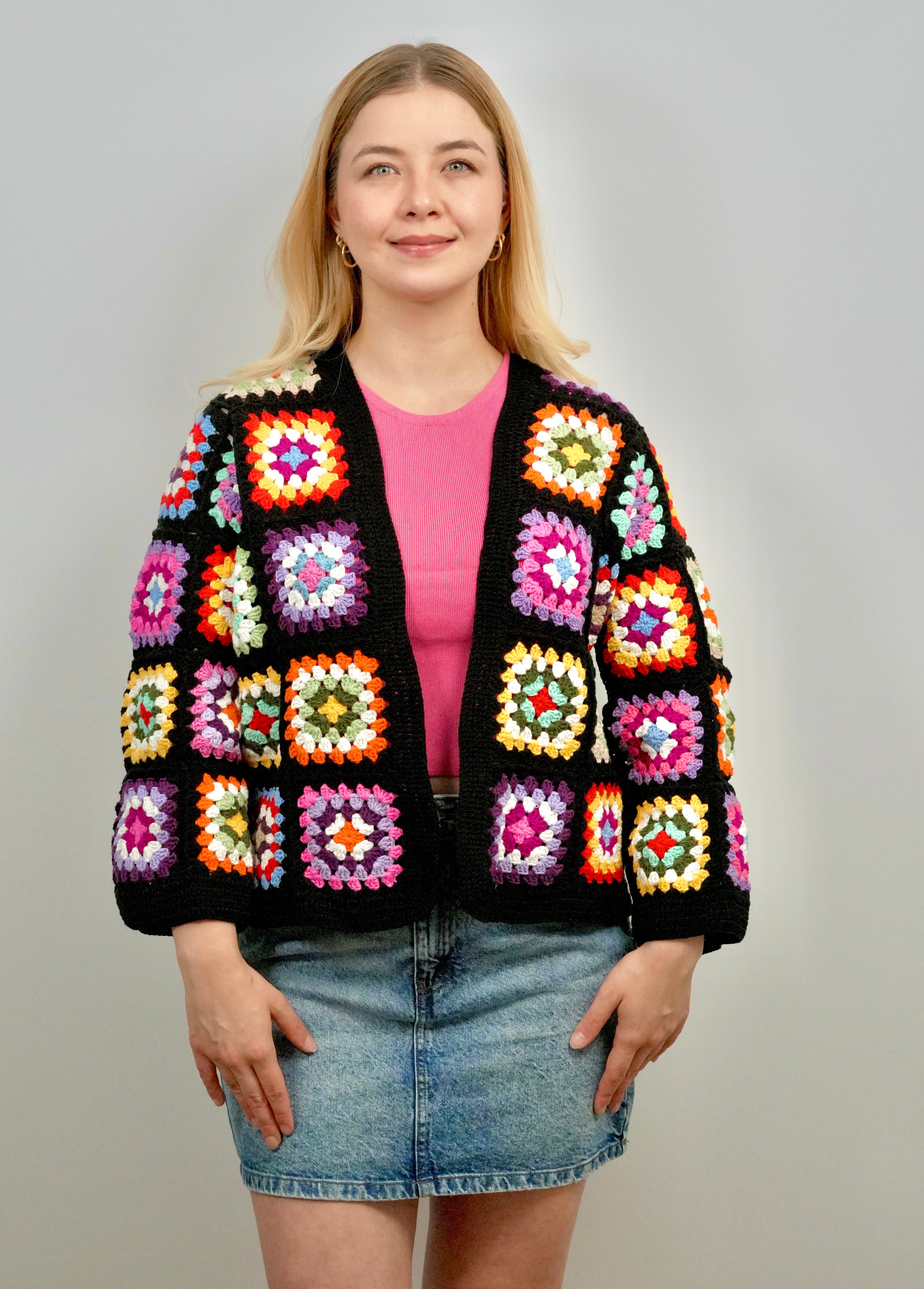 Handmade organic cotton crochet glow black regular by Ana Chic