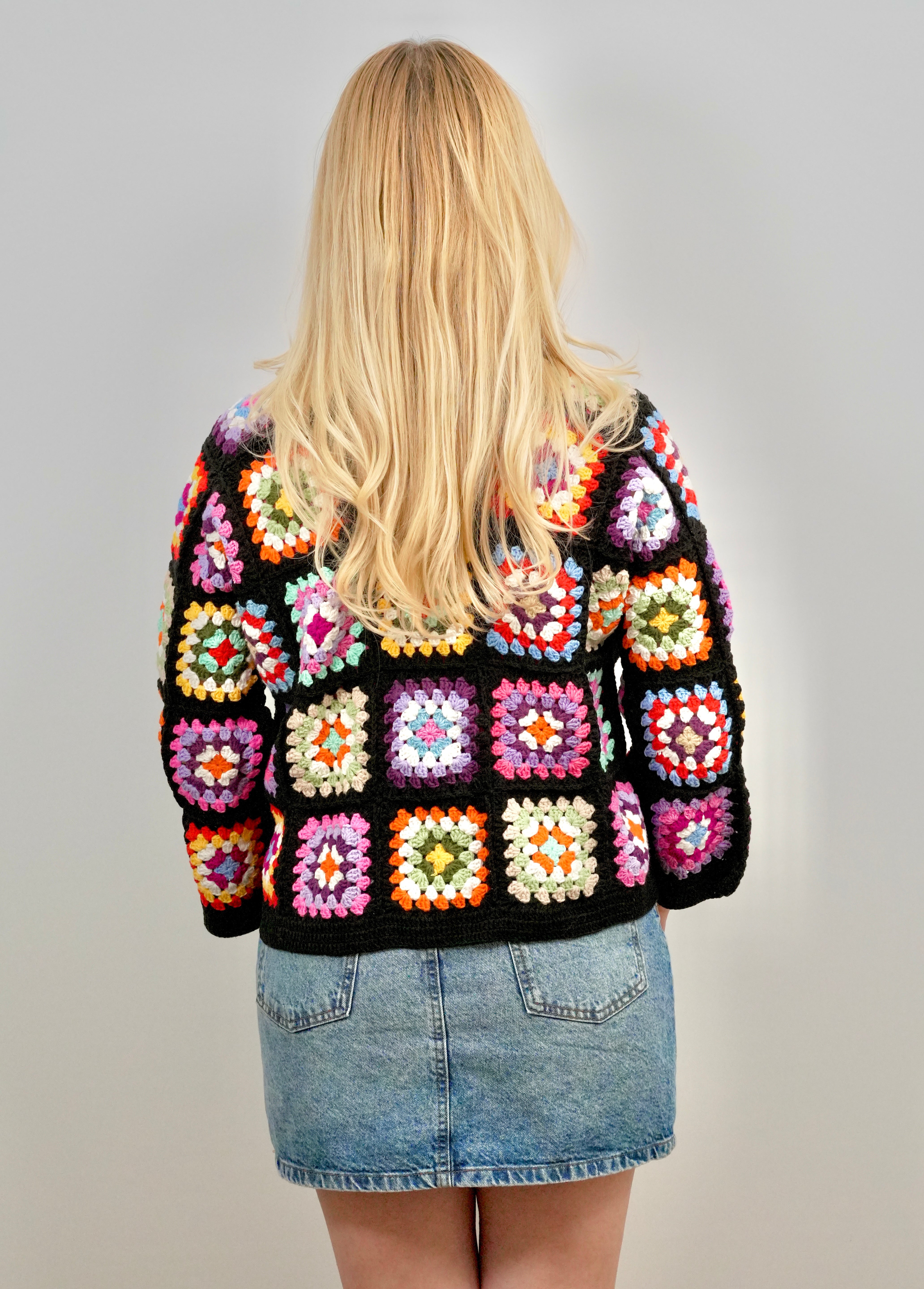 Handmade organic cotton crochet glow black regular by Ana Chic