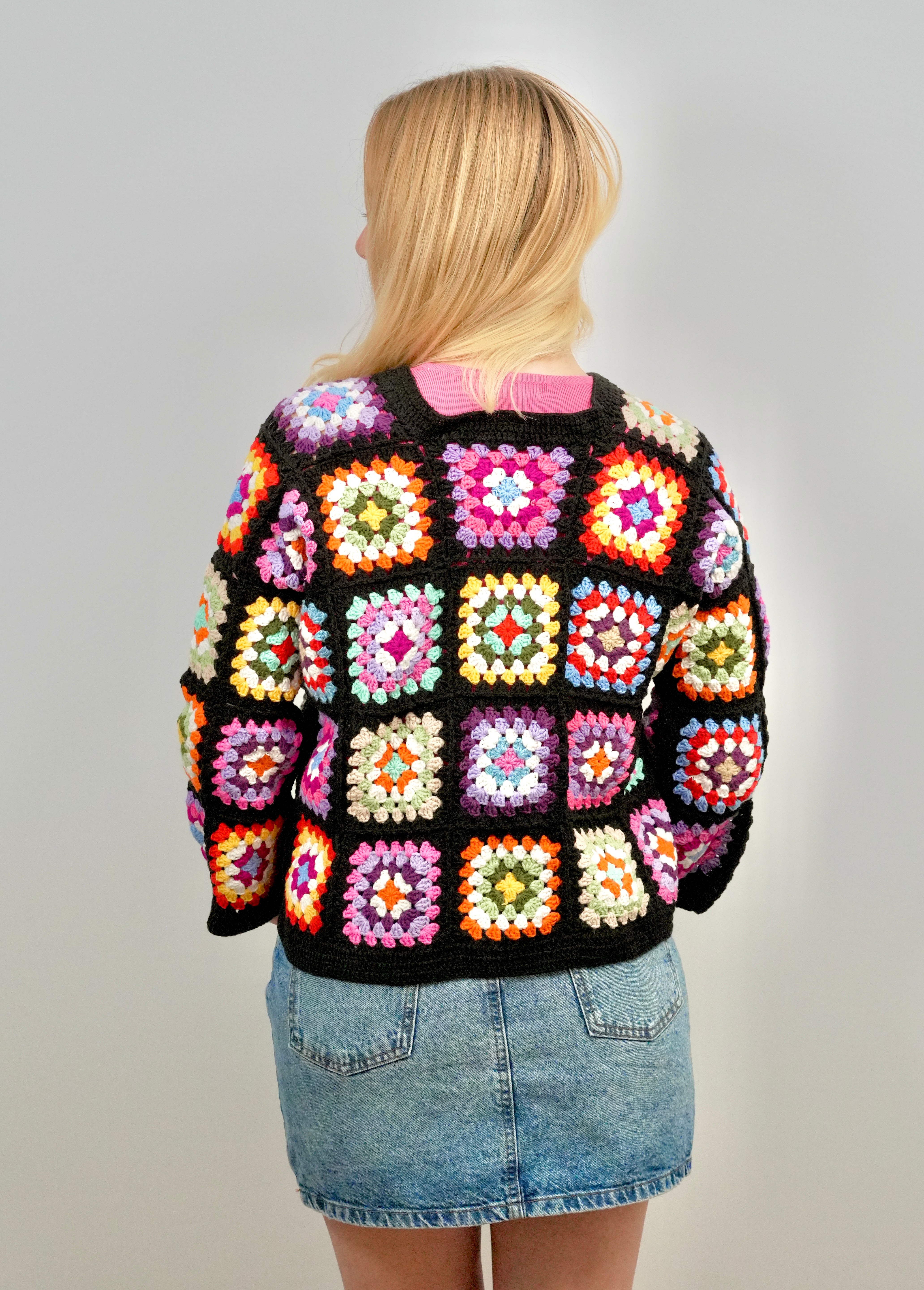 Handmade organic cotton crochet glow black regular by Ana Chic