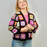 Handmade organic cotton crochet glow black regular by Ana Chic