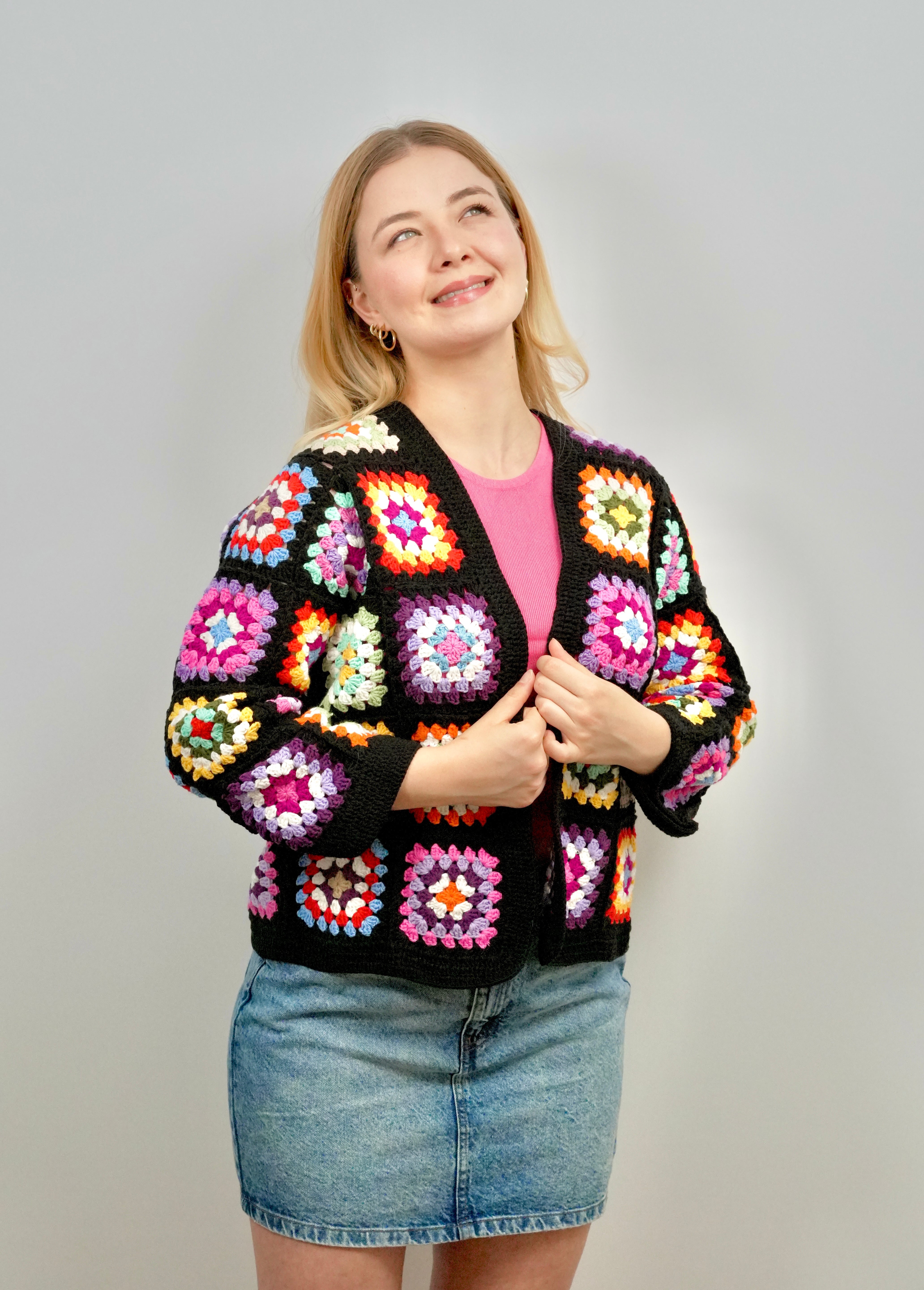 Handmade organic cotton crochet glow black regular by Ana Chic