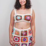 Mosaic crop top - handmade organic cotton crochet by Ana Chic