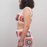 Mosaic skirt - handmade organic cotton crochet by Ana Chic