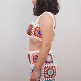 Mosaic skirt - handmade organic cotton crochet by Ana Chic