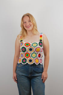 Handmade organic cotton crochet festival circles by Ana Chic