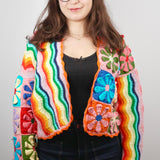 Rainbow Bloom Crop Cardigan