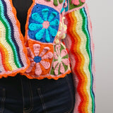 Rainbow Bloom Crop Cardigan