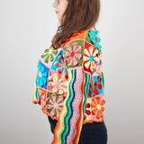 Rainbow Bloom Crop Cardigan