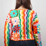 Rainbow Bloom Crop Cardigan