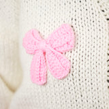 Pink Bow Knit Cardigan