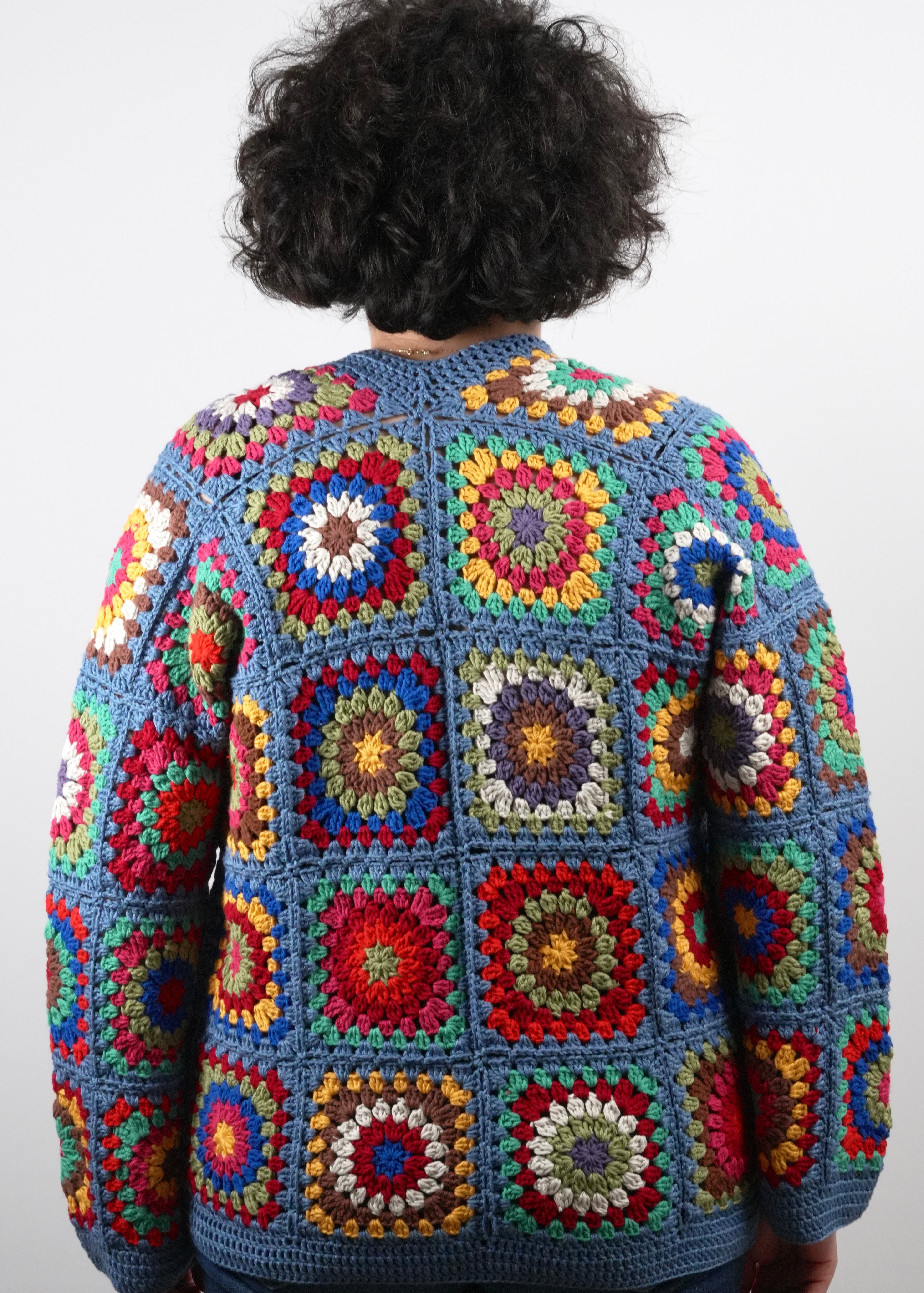 Handmade organic cotton crochet blue harmony by Ana Chic