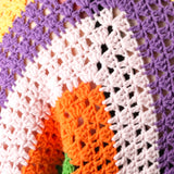 Handmade organic cotton crochet sunset geo crochet cardigan by Ana Chic