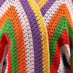 Handmade organic cotton crochet sunset geo crochet cardigan by Ana Chic