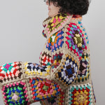 Handmade organic cotton crochet patchwork crochet sweater by Ana Chic