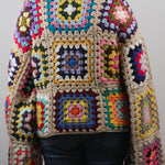 Handmade organic cotton crochet patchwork crochet sweater by Ana Chic