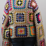 Handmade organic cotton crochet patchwork crochet sweater by Ana Chic