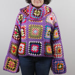 Handmade organic cotton crochet patchwork crochet sweater by Ana Chic