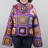 Handmade organic cotton crochet patchwork crochet sweater by Ana Chic